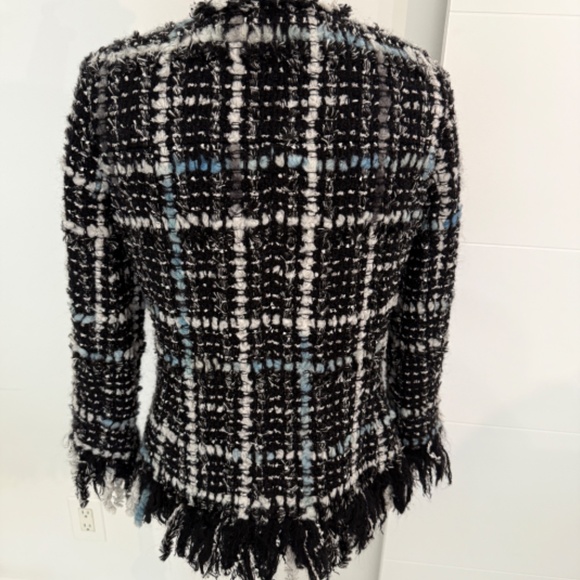 Chanel Classic Collarless Zipper Tweed Black Plaid ARTIC Jacket Blazer - Picture 8 of 16
